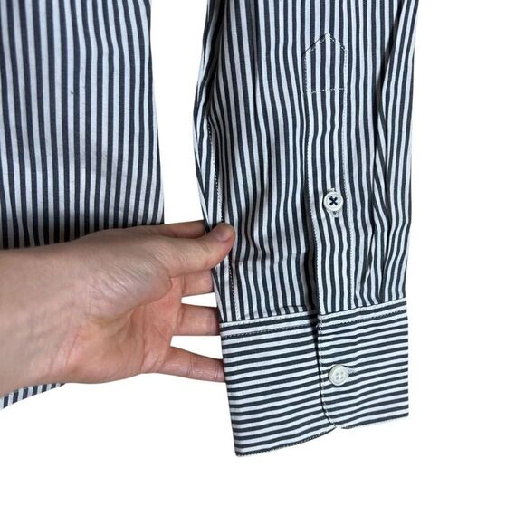 NWT! J. Crew black & white striped button down shirt - Picture 6 of 8